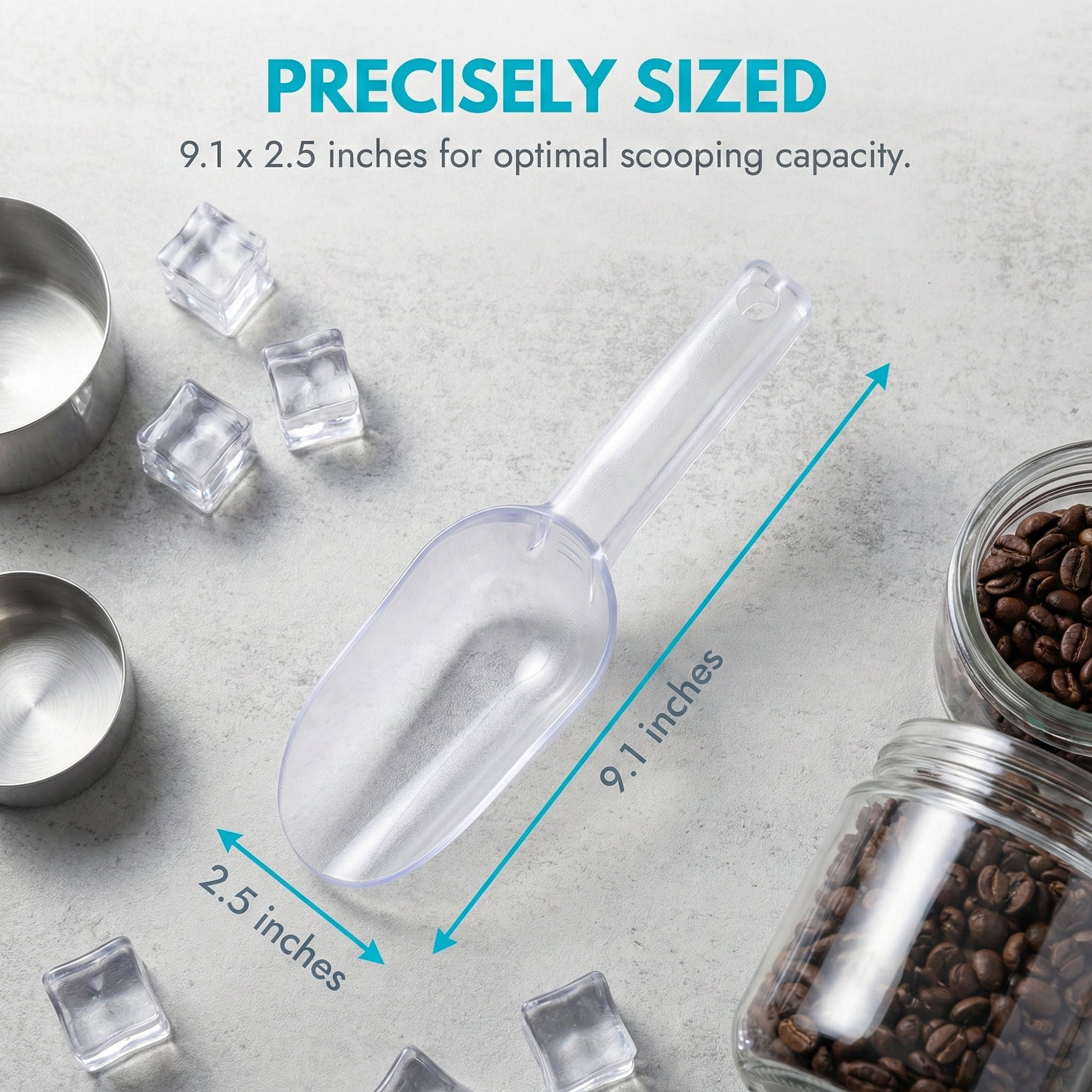 Unique Bargains Easy Clean Plastic Candy Buffet Ice Shovel Clear-3PCS 9.1*2.5inch