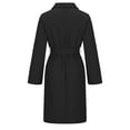 thumbnail image 2 of HTNBO Women's Wool Pea Coats Winter Thick Overcoat Knee-Length Waisted Wrap Coat Trendy Outwear Trench Coat with Pockets, 2 of 5