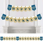 Big Dot of Happiness Happy Hanukkah - Chanukah Bunting Banner - Menorah Party Decorations
