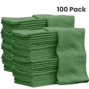 Shop towels, Shop Rags (100 pack) Commercial Grade 14x14 Inches 100% Cotton, Perfect For Mechanic,Garage,Auto,Janitorial, Bar Mop, & Messy clean up's, By Nabob Wipers ( Green )