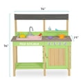 thumbnail image 2 of Kids Outdoor Mud Kitchen Playset with Water Play Sink & Storage Cabinets, Solid Wood Pretend Play Kitchen for Backyard Patio, Green Wooden Play Kitchen for Boys & Girls Ages 3-8, 2 of 12