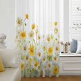thumbnail image 6 of Yellow White Daisy Sheer Curtains 96 Inches Long, Farmhouse Garden Flowers Blossom Light Filering Curtains, Privacy Drapes Simi Floor to Veiling Curtain for Living Room Bedroom Large Window Treatment, 6 of 9