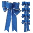thumbnail image 1 of HLONK 5pcs Christmas Ribbon Bows Large Tree Bowknot Hanging Decoration (Blue), 1 of 6