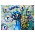 thumbnail image 2 of Beautiful Peacock Watercolor - Abstract Canvas Art Print, 2 of 3