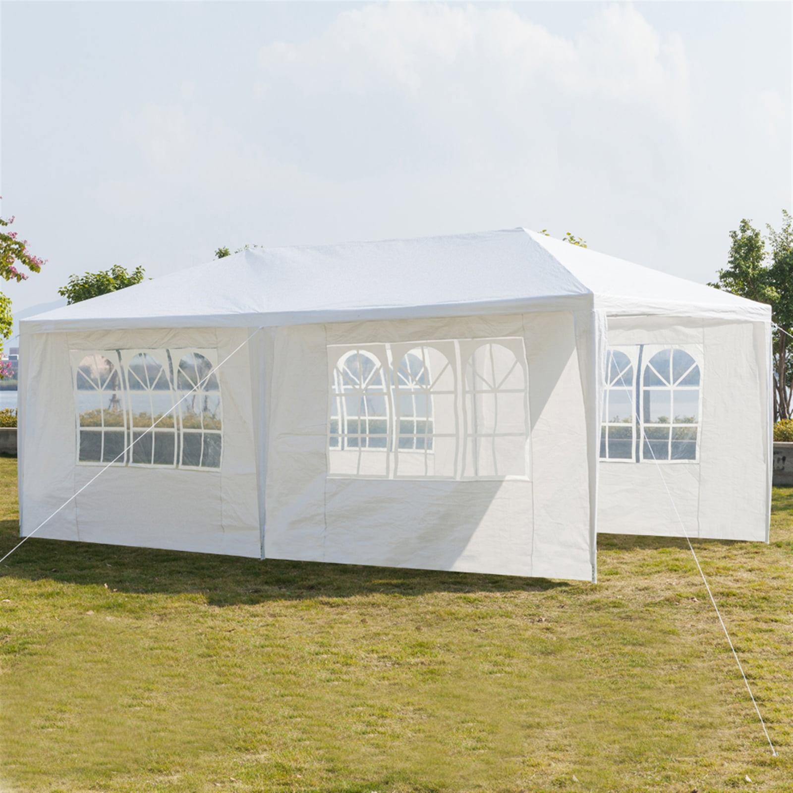 Kepooman 3 x 6m Outdoor Canopy Tent, Instant Canopy with Spiral Tubes, Waterproof Camping Canopy for Party/ Exhibition/ Picnic, White, Four Sides Kepooman 3 x 6m Outdoor Canopy Tent, Instant Canopy with Spiral Tubes, Waterproof Camping Canopy for Party/ Exhibition/ Picnic, White, Four Sides