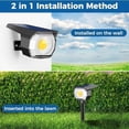 thumbnail image 7 of HOVMAP COB Solar Spot Lights Outdoor 1500mAh 3 Brightness Levels IP65 Durable ABS 1 Pack for Patio Driveway Walkway Lawn Trees, 1Pc Warm light, 7 of 7