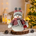 thumbnail image 4 of YOHAVEN Cute Snowman Knitted Doll Christmas Decoration, Handmade Winter Desktop Figurine Set for Holiday Layered Tray Table Fireplace Home Seasonal Decor, 4 of 5