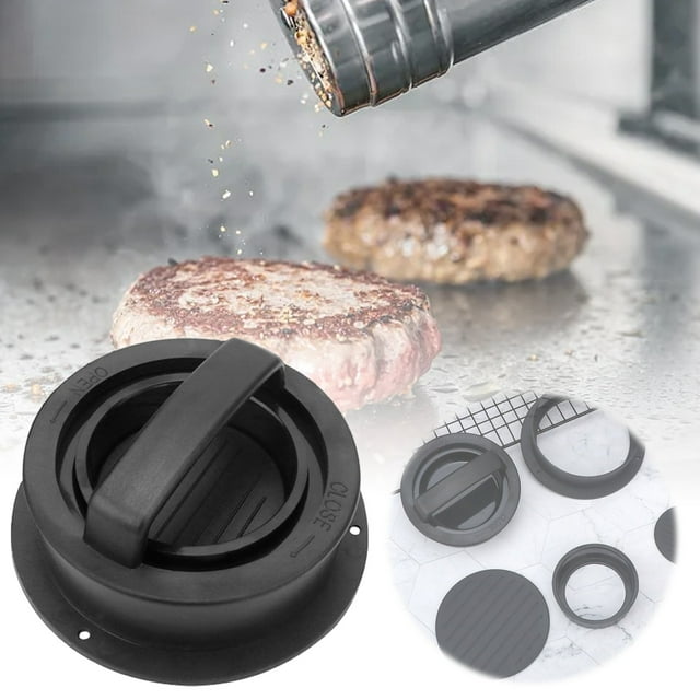 Boreal Craft Manual Burger Set Hamburger Patty Maker & Rice For Kitchen Home Use Dishwasher (Stainless Steel) Hand Meat Grinder 32 Spatula for Cooking Hamburger Small Meat Grinders with Suction Cups