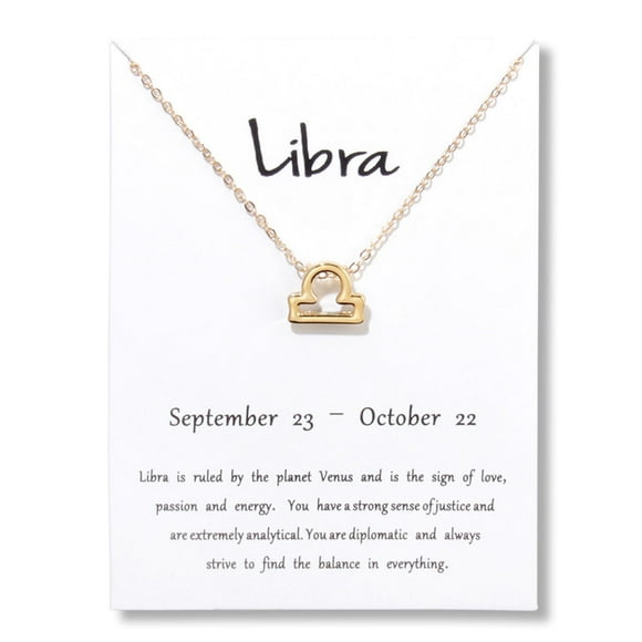 Constellation Necklace, EDHITNR Elegant Zodiac Pendant Gift, Rose Gold Alloy Christmas Birthday Jewelry for Women