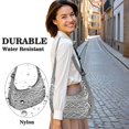 thumbnail image 5 of Boho Rustic Style Crossbody Bag for Women Floral Corduroy Crescent Sling Shoulder Purse Abstract Adjustable Strap for Outdoor Travel Use, 5 of 5