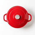 thumbnail image 3 of Lodge 5.5 qt Enameled Cast Iron Dutch Oven with Loop Handles, Red, 3 of 6