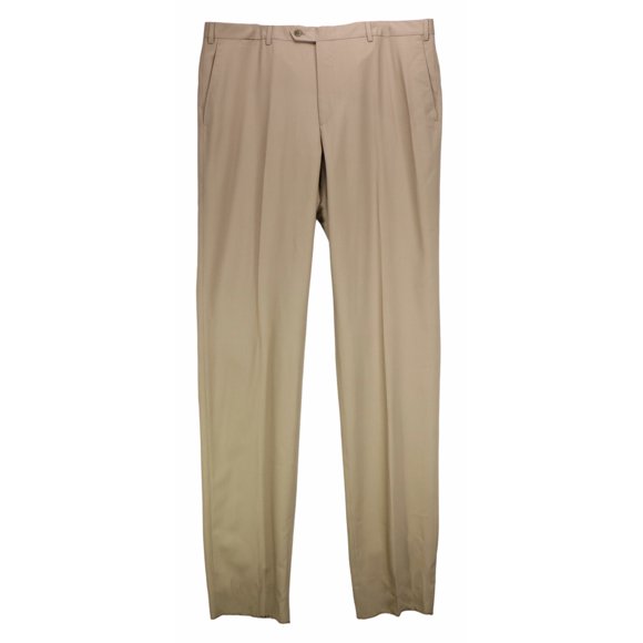 Trussini Men's Beige Extra Long Wool Dress Pants - 58