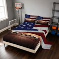 thumbnail image 2 of Manfei Cartoon Football Bed Sheets, US Flag Sport Full Size Sheets, Red White Blue 4pcs(1 Flat Sheet, 1 Fitted Sheet and 2 Pillowcases), 2 of 6