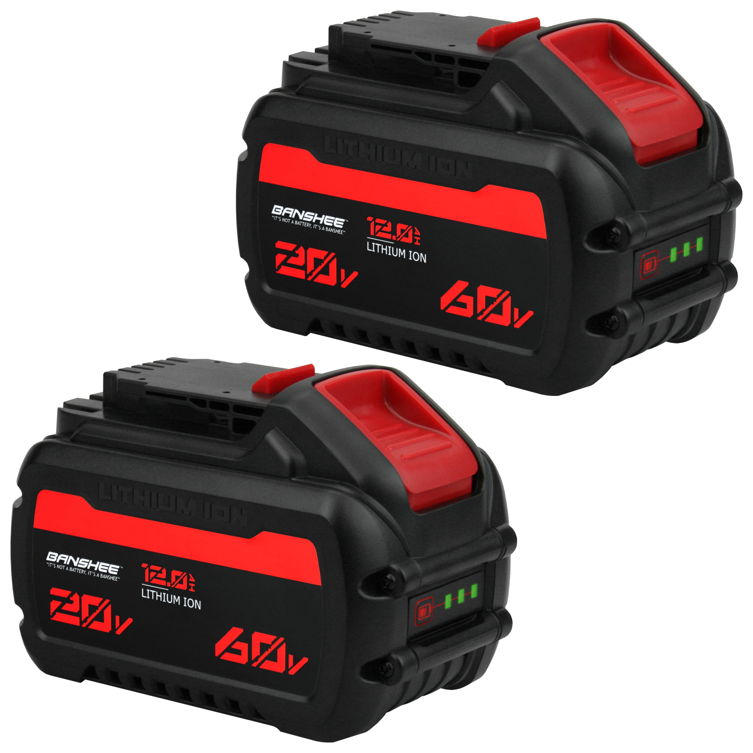 2 Pack of 20V/60V 12Ah Replacement Batteries for Dewalt 20V Max, 60V Max, and 120V Max Powertools