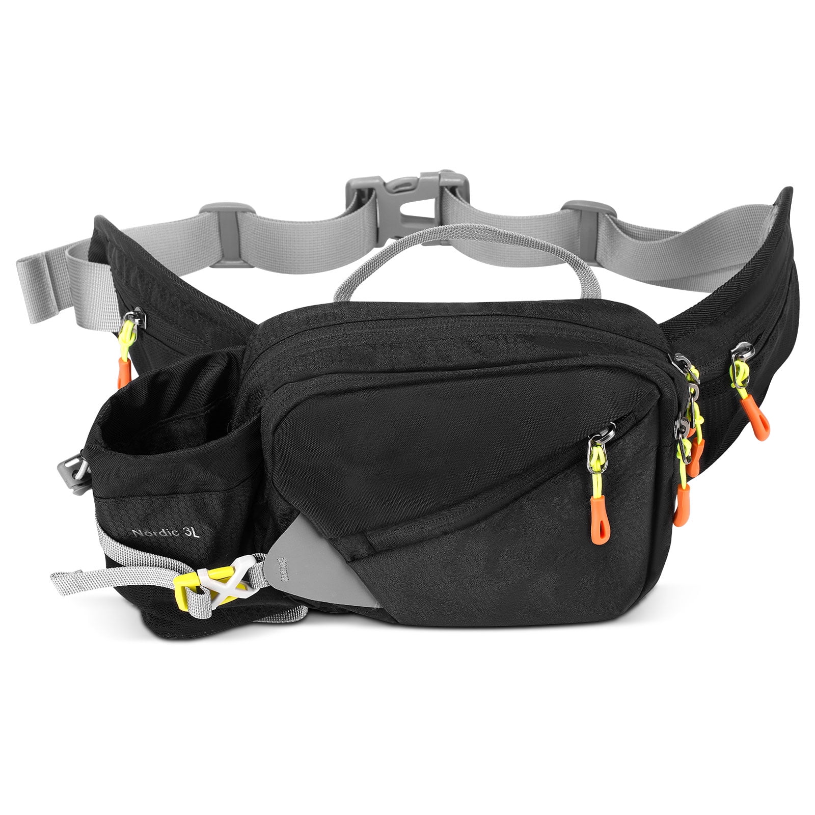 HUKOER Hiking Waist Bag Fanny Pack with Water Bottle Holder for Men