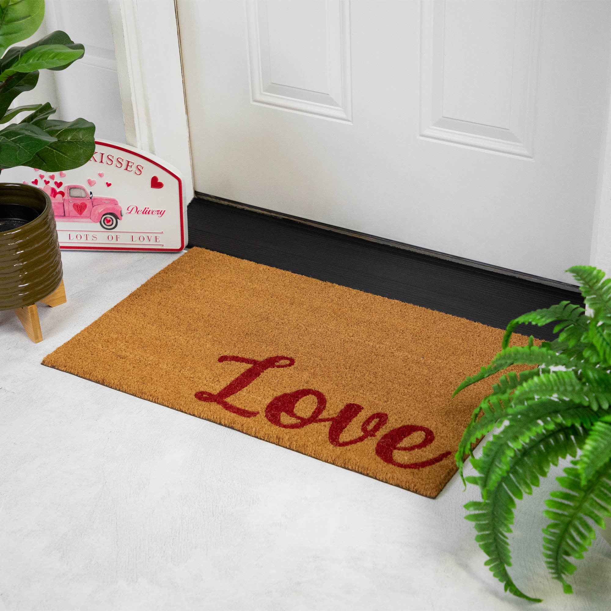 Northlight Natural Coir "Love" Outdoor Doormat 18" x 30"