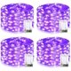thumbnail image 2 of JMEXSUSS Paquete de 4 50 luces LED de hadas de Halloween con pilas, 16.1 pies de cadena de luces moradas de Halloween, mini luces de Halloween para interiores y exteriores, impermeables para decoració, 2 of 4