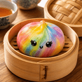 thumbnail image 3 of Rainbow Dumpling Squishy,Jumbo Rainbow Dumpling Squishy Toys with Mini Steamer Box - Viral Cute Bao Bun Stress Relief Ball, Soft Slow-Rising Sensory Fidget Squeeze Toys for Teens & Adults, 3 of 14
