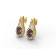 thumbnail image 2 of Mooneye 2.58 Ctw Oval Garnet 925 Sterling Silver Gold Vermeil Solitaire Women Wedding Stud Earrings, 2 of 3