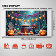 thumbnail image 5 of Decorative Design Happy Birthday Banner Halloween Theme Cat Pumpkin Party Backdrop for Halloween Celebration Kids Party Indoor Decoration, 5 of 7
