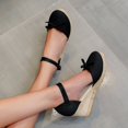 thumbnail image 4 of Sandales à Plateforme Bout Fermé pour Femmes Été Bride Cheville Espadrilles Compensées, 4 of 6