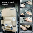 Yipa Car Backseat Organizer with Tablet Holder，9 Storage Pockets PU Leather Car Storage