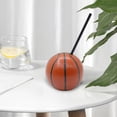 thumbnail image 3 of Wosthever Vasos con forma de bola, botella de vidrio de 450 ml con tapa y pajita, resistente y práctico para el día a día Organizadores de utensilios de cocina Baloncesto diámetro 10 cm, 3 of 6
