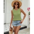 thumbnail image 4 of Camiseta sin mangas VIMPUNEC para mujer, jersey de punto de verano, color verde claro, talla S, 4 of 6