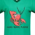 thumbnail image 4 of Inktastic More Beads, Please Cute Mardi Gras Crawfish Women's V-Neck T-Shirt, 4 of 5