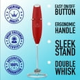 thumbnail image 6 of Zulay Kitchen Double Whisk Milk Frother Handheld Mixer - High Powered Frother For Coffee - Red, 6 of 6