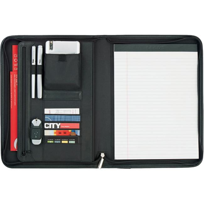 Leeds 328010 Burke Zippered Padfolio Black