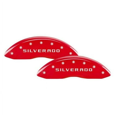 MGP Caliper Covers MGP14252SSILRD Gloss Caliper Covers with Silverado Engraving, Red - Set of 4