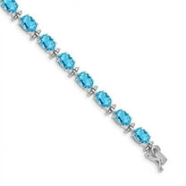Primal Gold 14 Karat White Gold Blue Topaz Bracelet