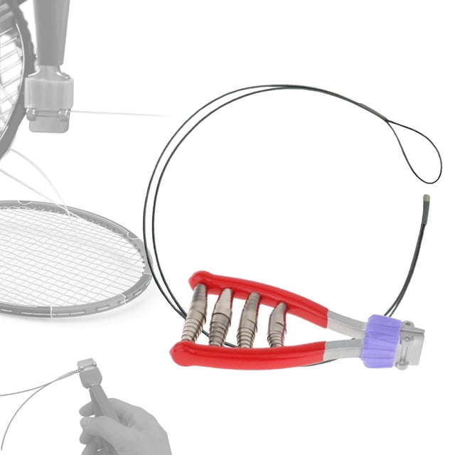 Abrazadera de arranque de cuerda, equipo de tenis, cable de extensión, abrazadera de encordado, herramienta de sujeción de abrazadera de arranque de 4 Rojo