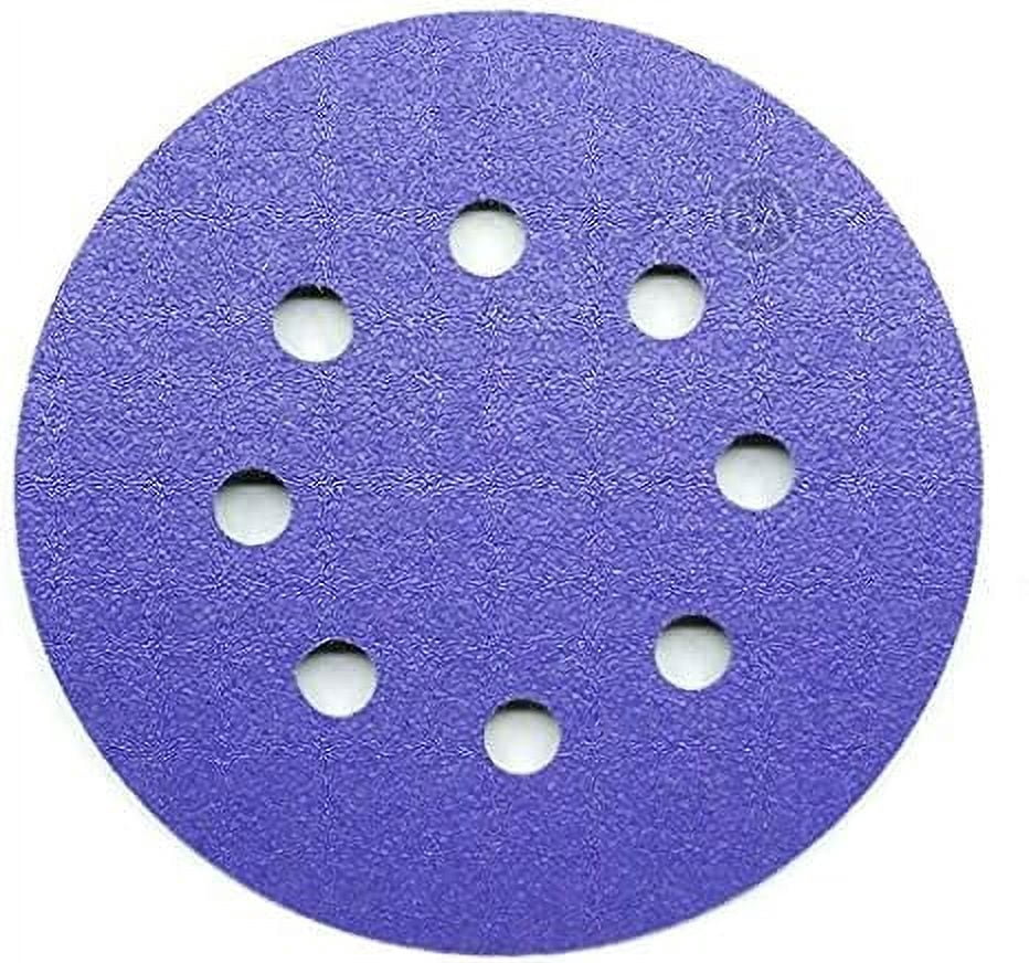Benchmark Abrasives 12" PSA Sanding Discs – Zirconia Alumina, 40 Grit, 5-Pack, No Hole, Adhesive Back For DA Sanders