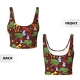 thumbnail image 5 of Haiem Frogs and Mushrooms Pattern Womens Sports Bra - U Neck Padded Low Impact Yoga Bra Workout Crop Top Gym Moisture-Wicking Workout Vest -X-Large, 5 of 9