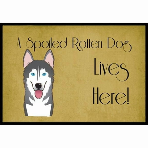 Caroline's Treasures BB1466MAT Alaskan Malamute Spoiled Dog Lives Here Door Mat, Indoor Rug or Outdoor Welcome Mat 18x27