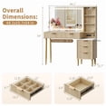 thumbnail image 2 of Modern Makeup Vanity Desk with LED Mirror & Lights – 5 Drawers, 3 Storage Shelves, Glass Top & Built-In Charging Station, 2 of 8