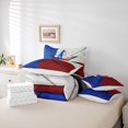 thumbnail image 5 of Feelyou Independence Day Teens Bedding Comforter Set 7pcs, Blue Red Stars Queen Bedding Sets, Countryside Wooden Plank Reversible Queen Sheet Sets, Lightweight Room Decor, 5 of 7