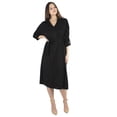 thumbnail image 1 of Vestido midi camisero negro AMAD Casual para mujer Talla M, 1 of 5