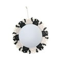 thumbnail image 3 of Espejo de pared colgante de macramé, elegante espejo decorativo redondo hecho a mano para la entrada, Blanco y negro, 3 of 9