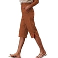thumbnail image 2 of Women's Summer Casual Solid 3/4 Shorts with Pockets, 2 of 9