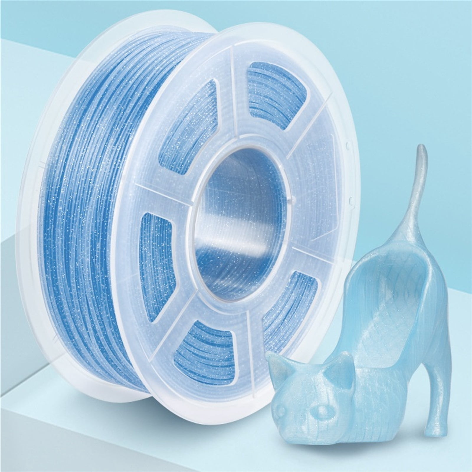 3D Printer PLA Filament, Glitter Sky Blue, 1.75mm +/- 0.02 Mm 1kg, Great for 3d Printing Pen 3D Printing