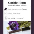 thumbnail image 6 of Aromi Matte Liquid Lipstick in Gothic Plum, Black Purple Lip Color, Vegan, Long-lasting, 6 of 9