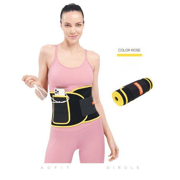 Waist Trainer Belt Back Brace Sports Slimming Body Shaper Band with Dual  Adjustable Belly for Fitness Workout, Unisex-Yellow-XL 