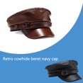 thumbnail image 4 of Qarigey Mujer Hombre Unisex Otoño Invierno Boinas Sombrero Portátil Ajustable Vintage Gorra de cuero Moda Headwear Accesorio Actividad Sombreros Negro Largo, 4 of 6
