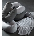 thumbnail image 4 of Manta, bufanda Bucky Jersey Stripe Travel Comfort, negra, 4 of 4