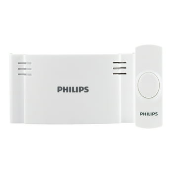 Philips Battery-Operated 2-Melody Doorbell Kit, White  DES1120W/27