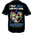 thumbnail image 3 of Lotusprinthandmade Personalized Autism Awareness Baseball Jersey XS-5XL Multicolor (2XL), custom name autism jersey, autism themed baseball shirt, 3 of 5