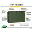 thumbnail image 2 of Scotts 10 x 4 x 6 ft Green Garden Storage Shed, 2 of 7